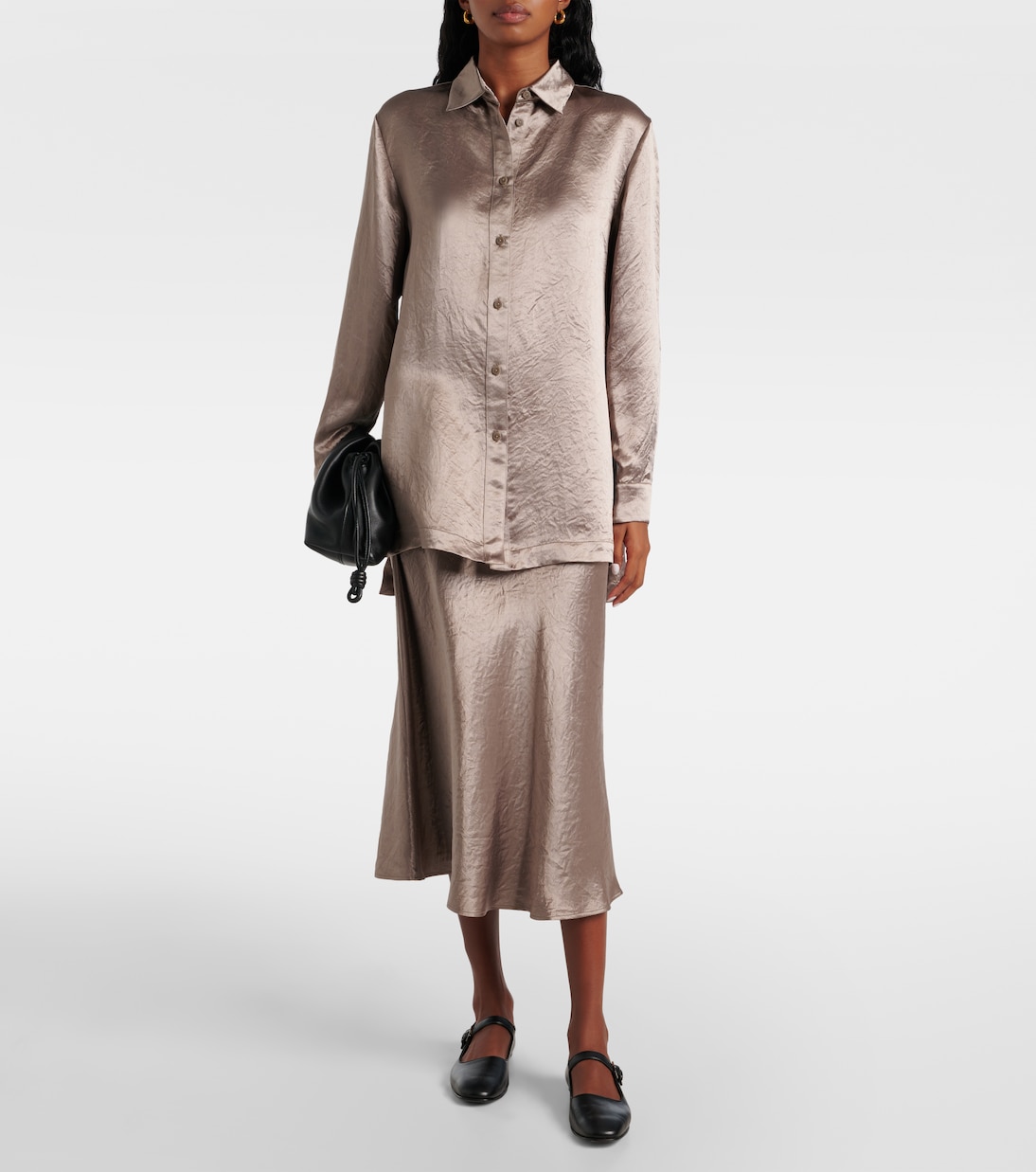 Leisure - Gonna midi Alessio in raso | Max Mara