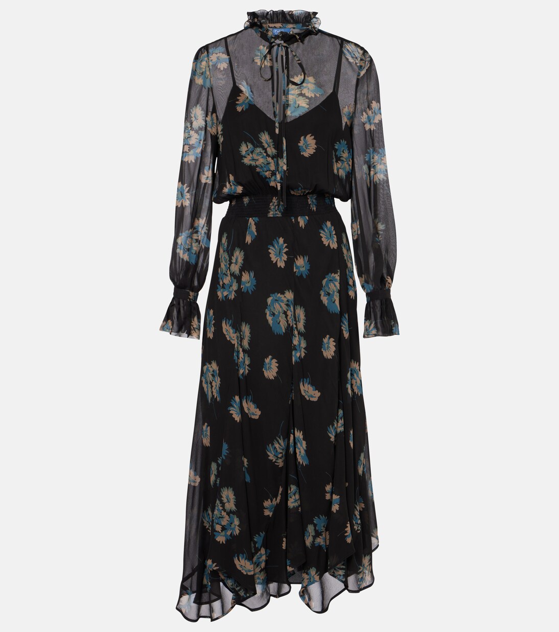 Ralph lauren ruffled georgette dress deals