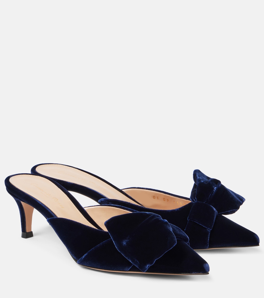 Mules 55 in denim con fiocco | Gianvito Rossi