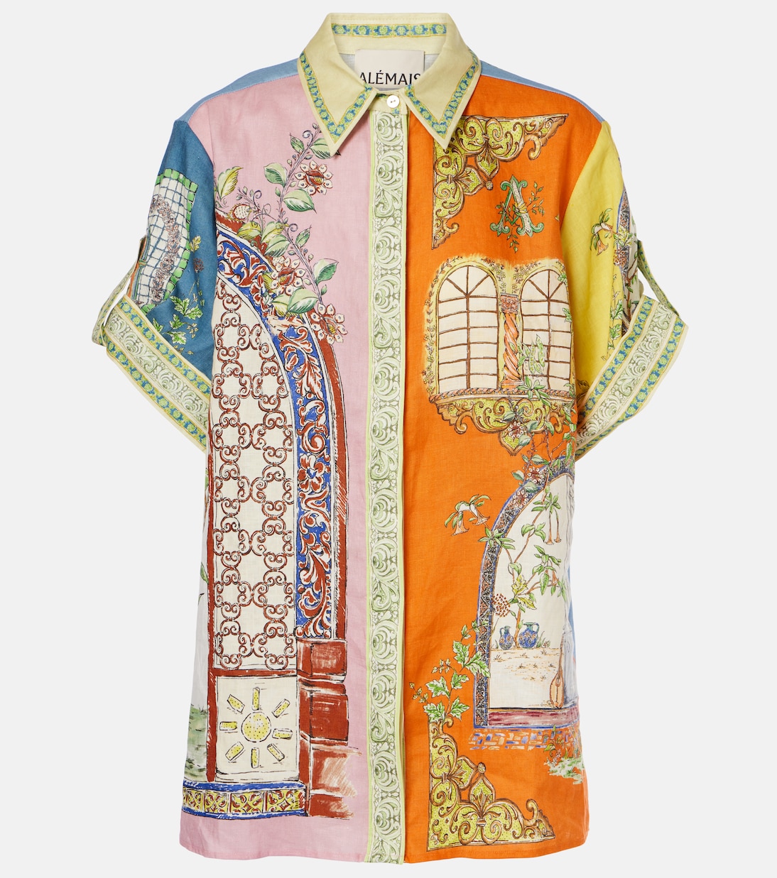 Camicia Monte in lino con stampa | Alémais