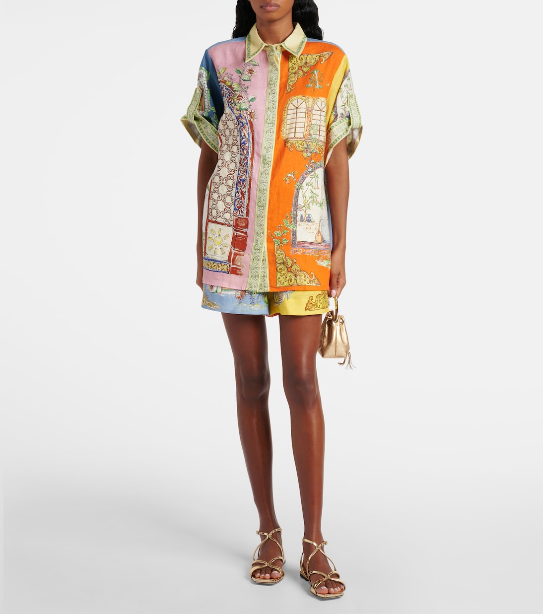 Camicia Monte in lino con stampa | Alémais