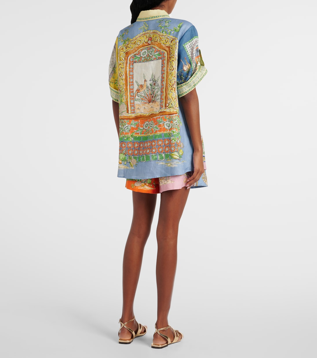 Camicia Monte in lino con stampa | Alémais