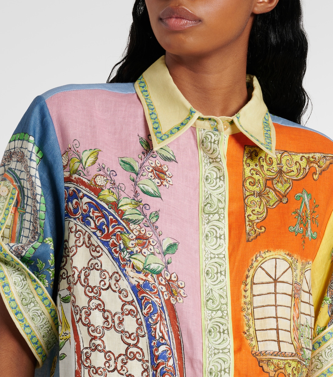 Camicia Monte in lino con stampa | Alémais