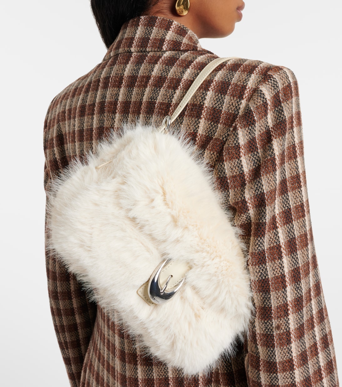 Harlow faux fur shoulder bag | Staud