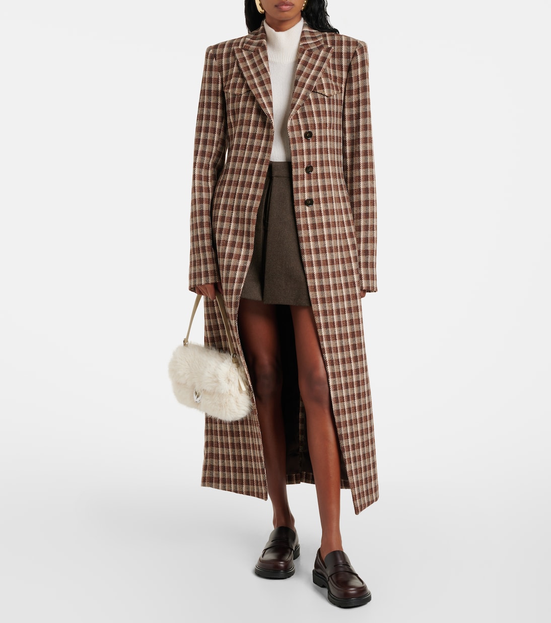 Harlow faux fur shoulder bag | Staud