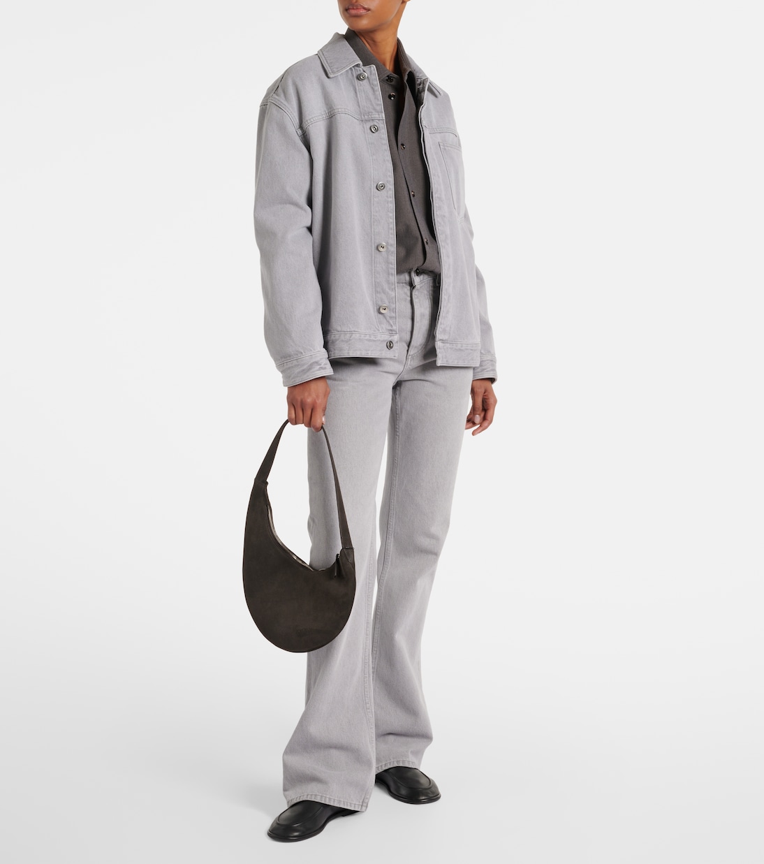Borsa a spalla Lune Mini in suede | Aesther Ekme