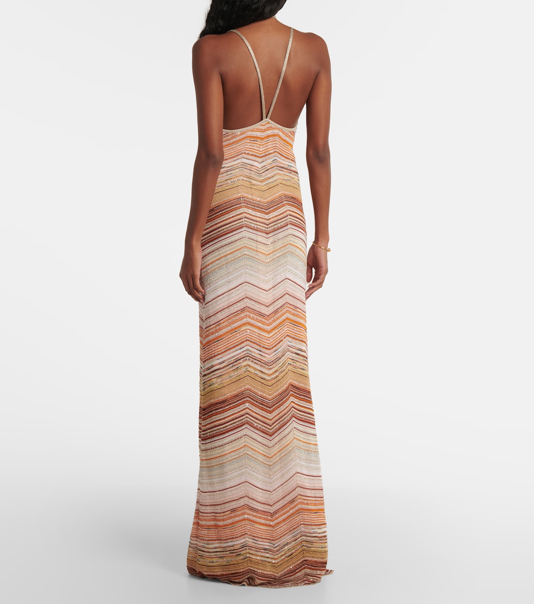 Abito lungo a zig-zag con lamé | Missoni