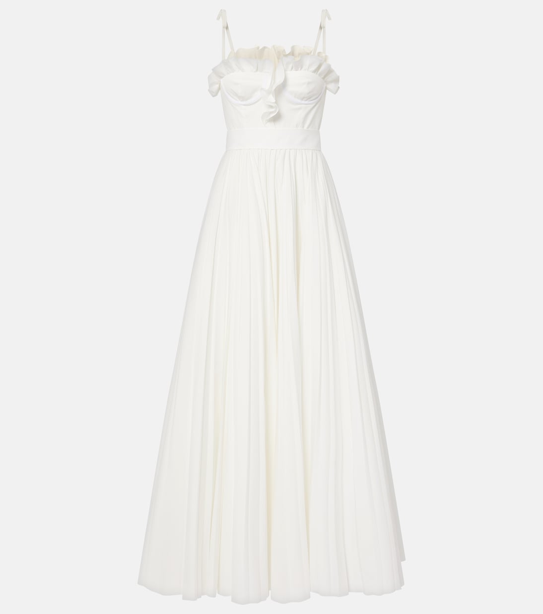 Abito lungo in cotone con volant | Giambattista Valli