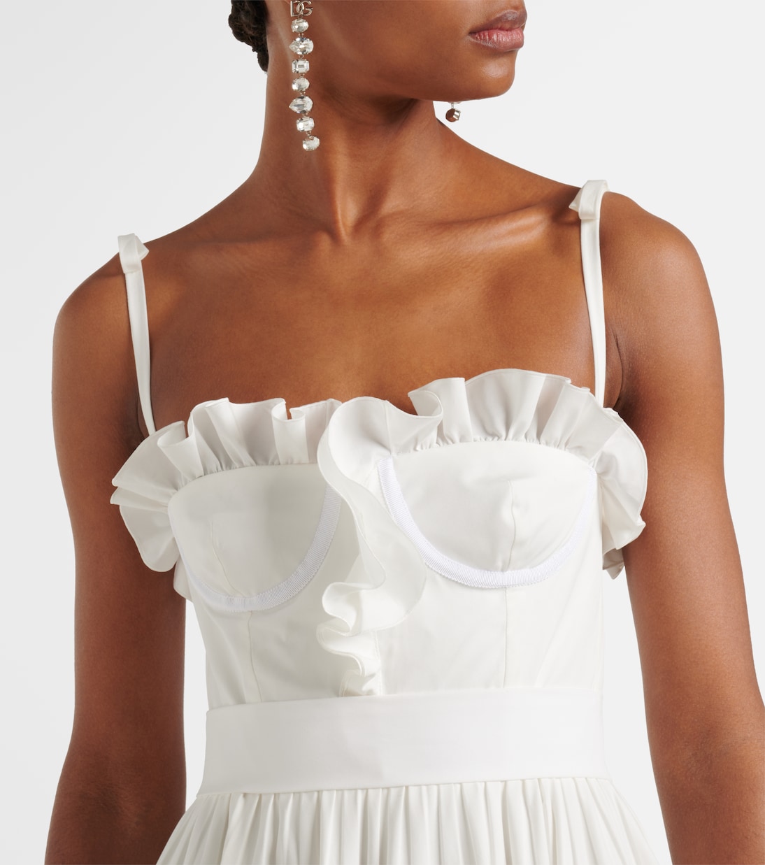 Abito lungo in cotone con volant | Giambattista Valli