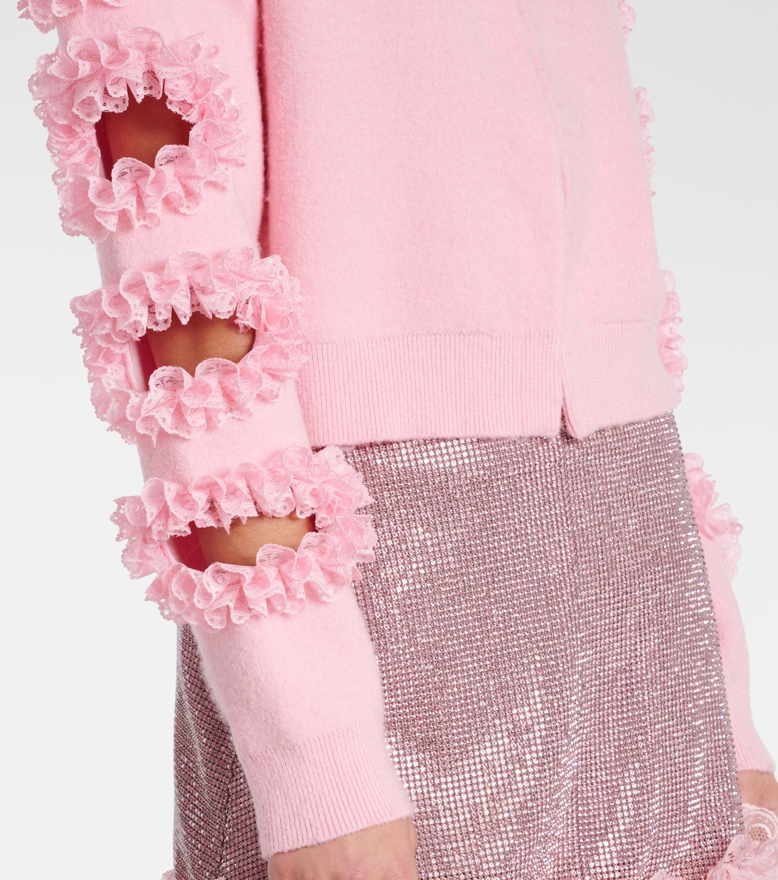 x Christopher Kane - Cardigan con pizzo e cut-out | Self-Portrait