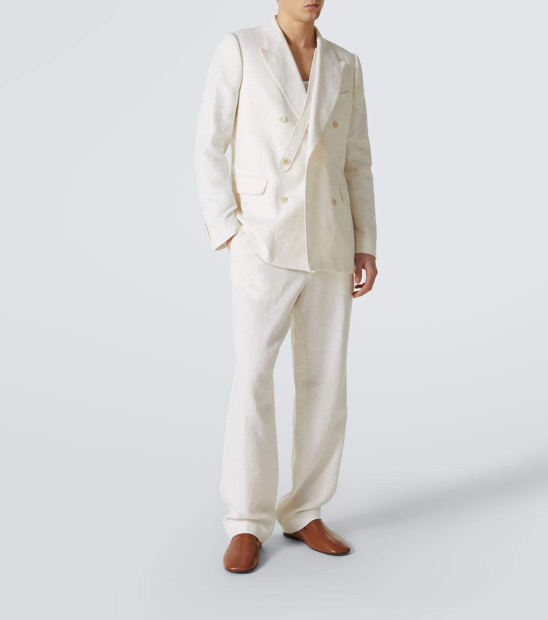 Pantalon de costume en lin, laine, soie et cachemire | Dries Van Noten