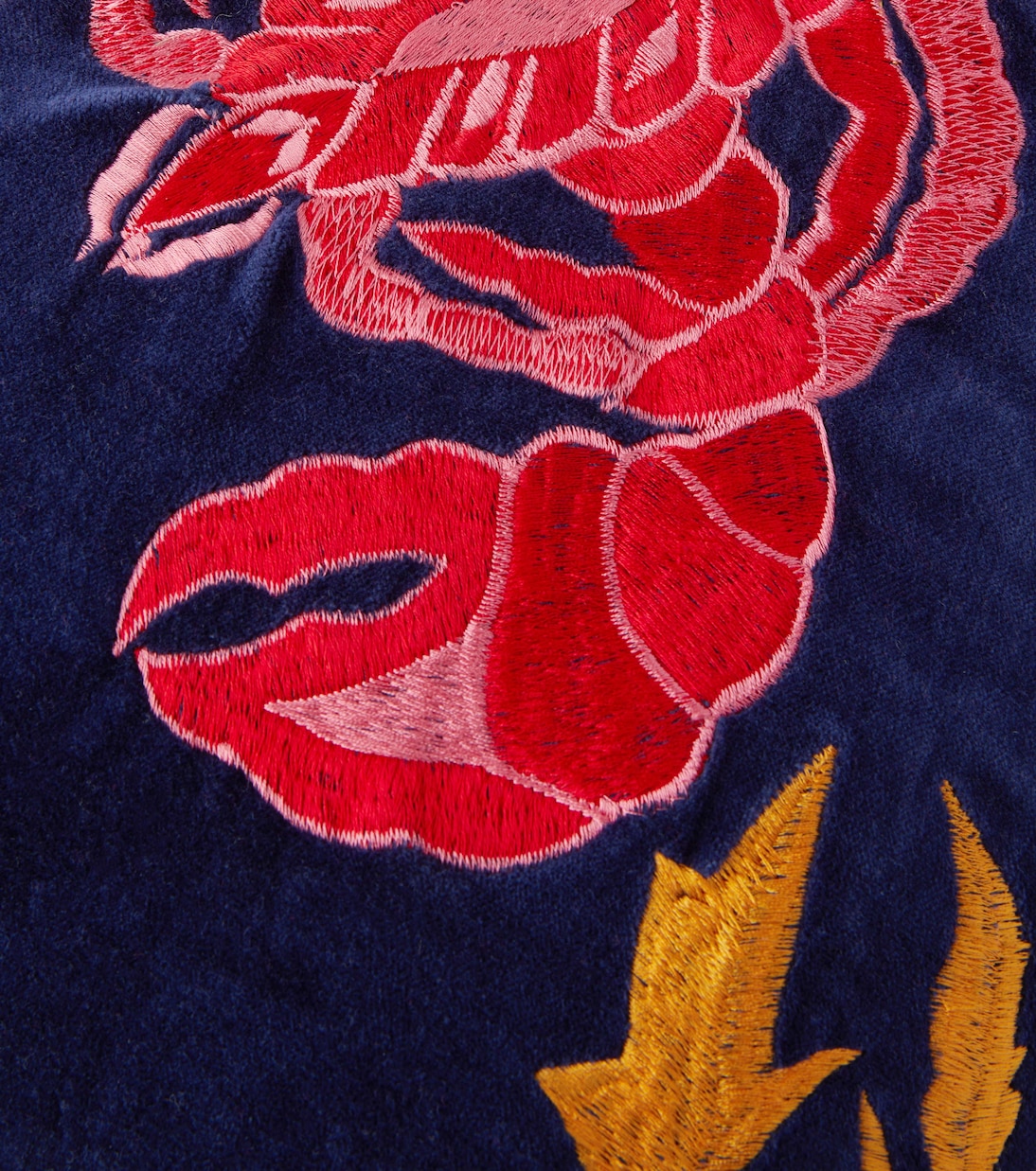 Cuscino Rock Lobster in velluto con ricamo | Les-Ottomans