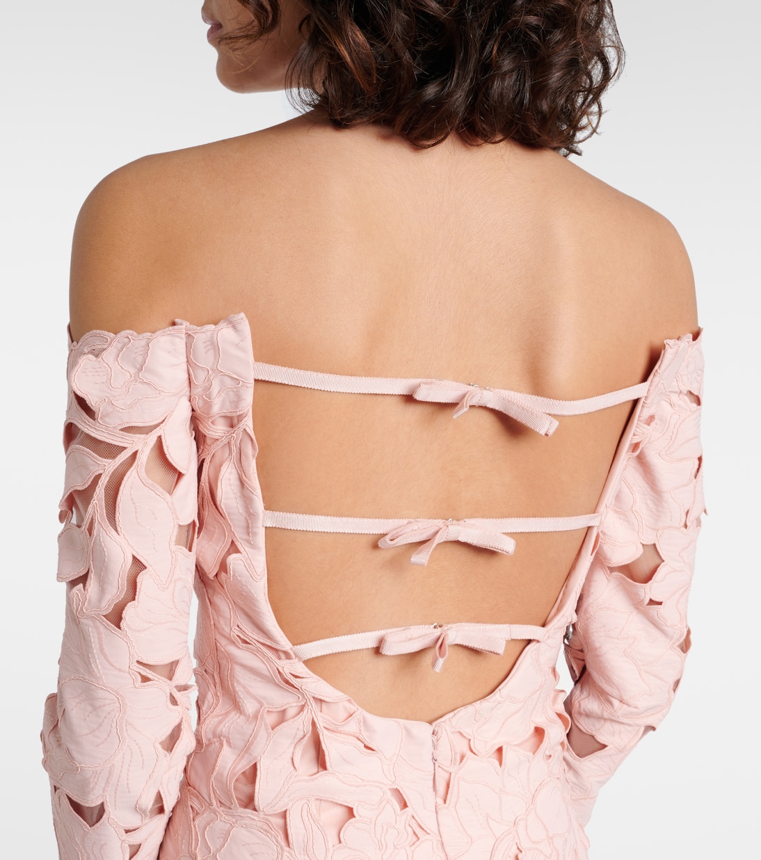 Kasia floral off-shoulder lace gown | Costarellos