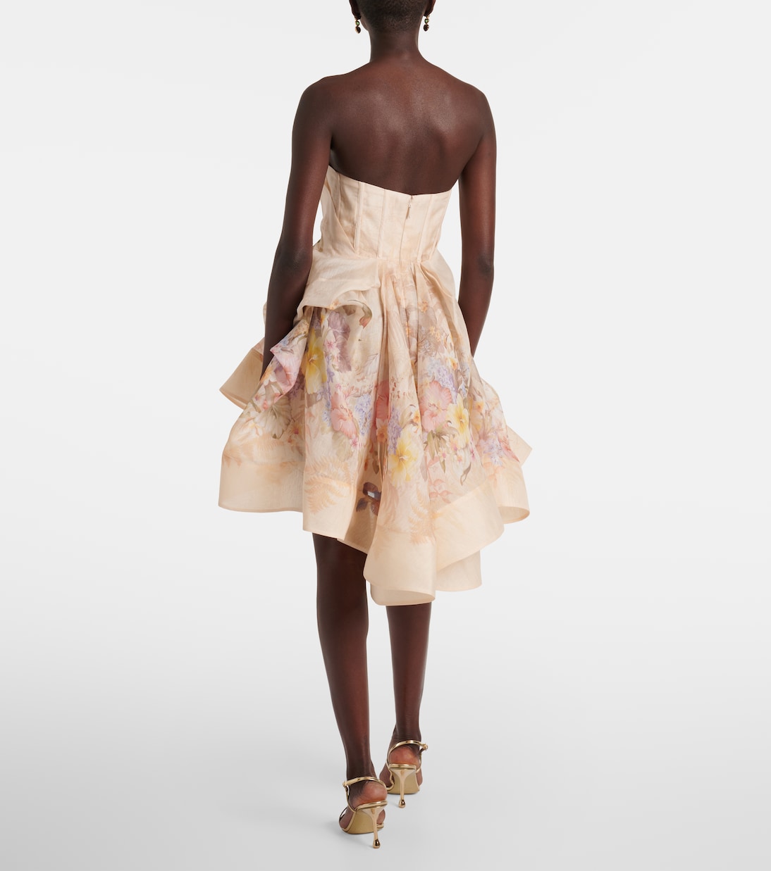 Abito corto Illuminate Draped in lino e seta | Zimmermann