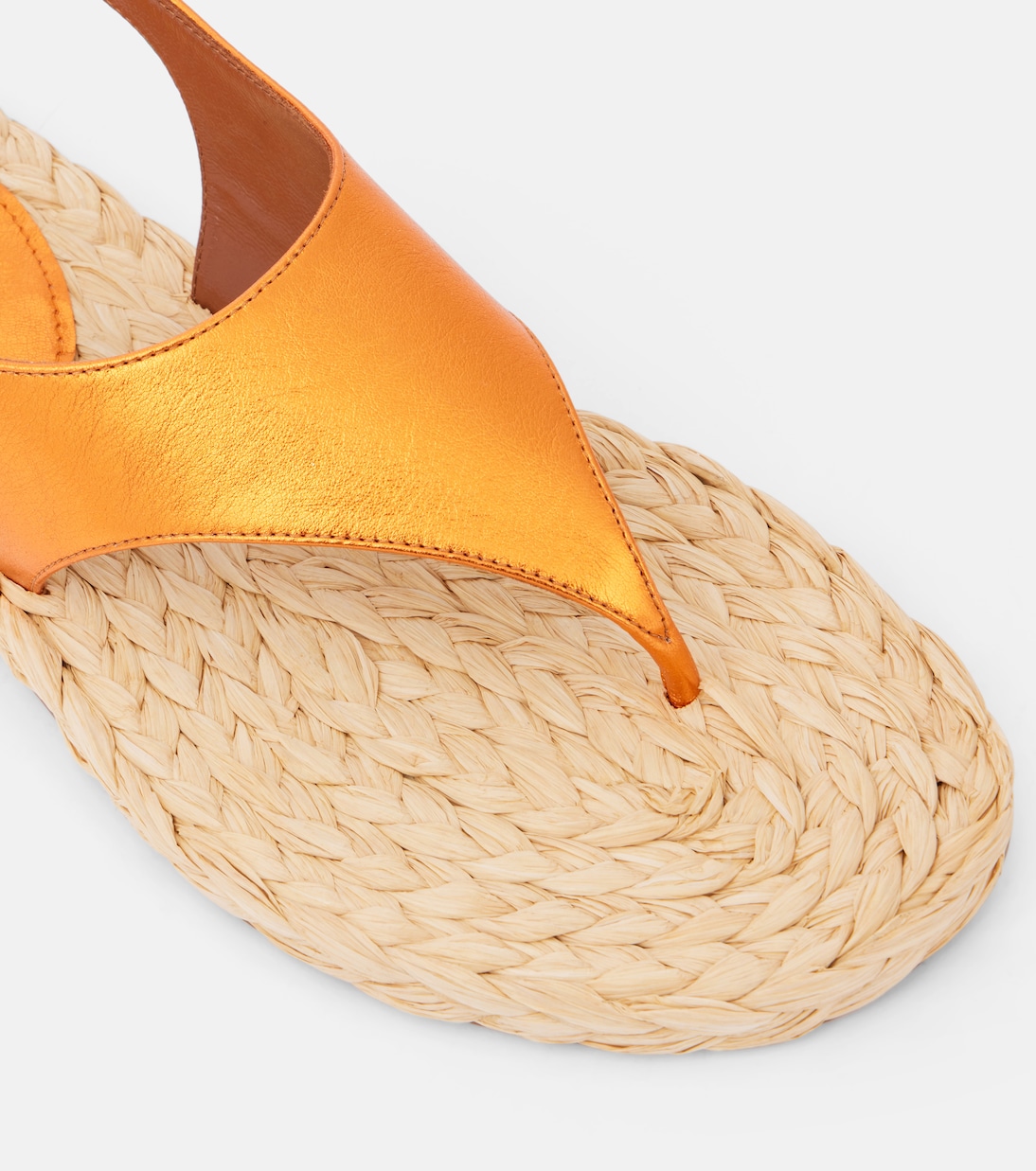 Amalfi metallic leather thong sandals   | Paris Texas