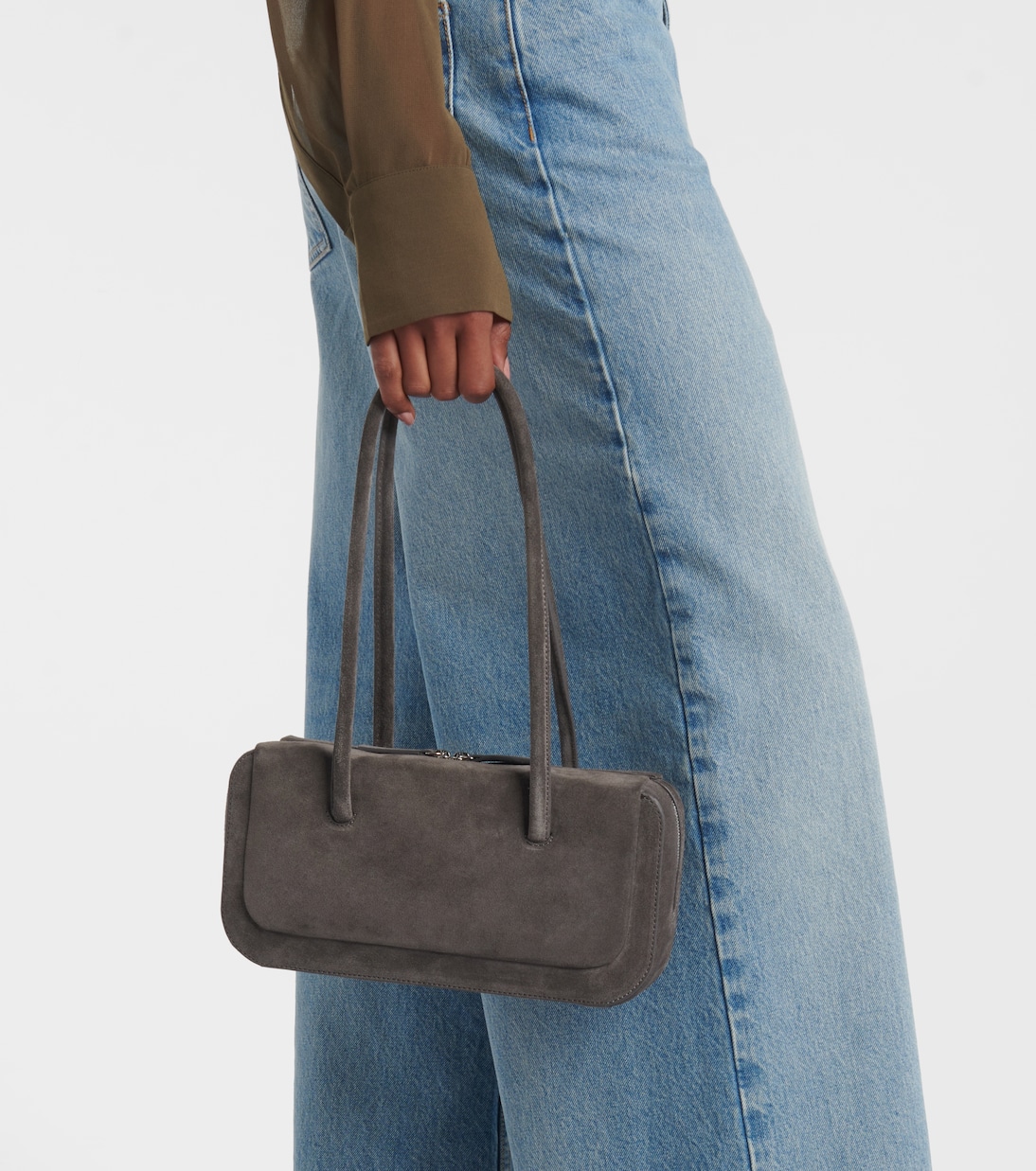 Lagune Bowling Mini suede shoulder bag | Aesther Ekme