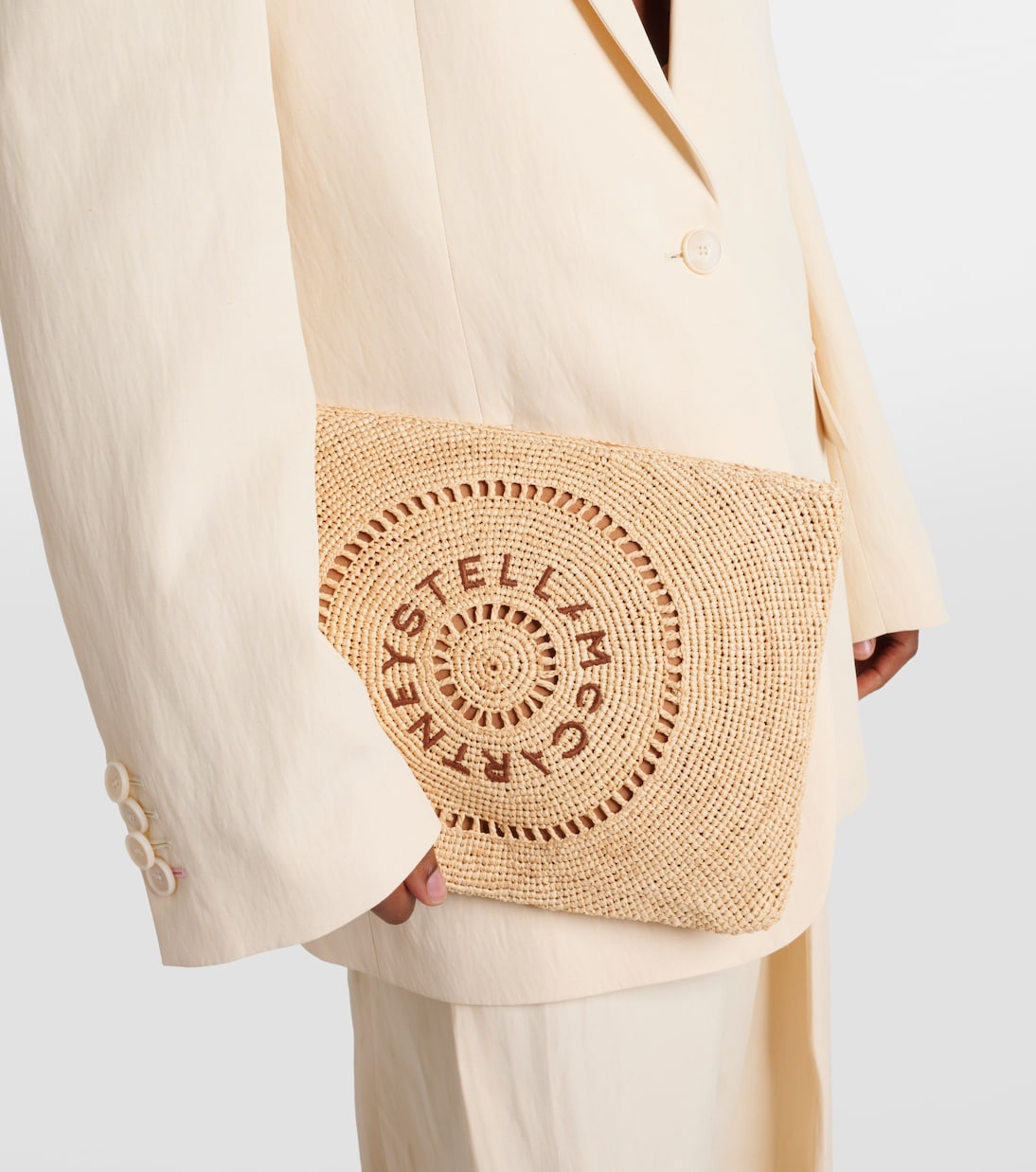 Logo raffia clutch | Stella McCartney