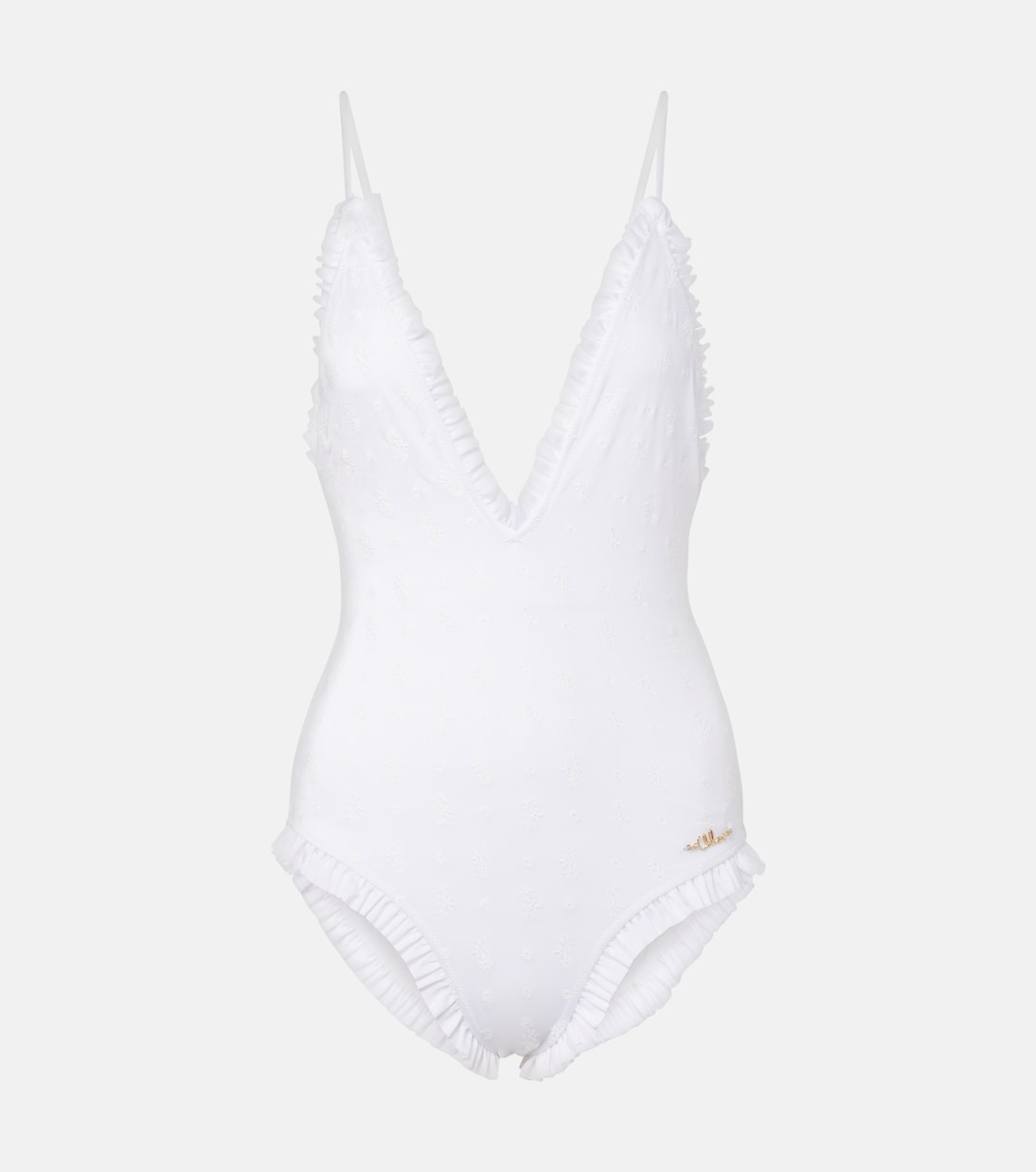 Embroidered ruffled swimsuit  | Chloé