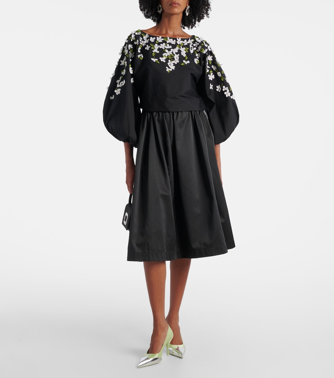 Top en coton mélangé à fleurs | Carolina Herrera