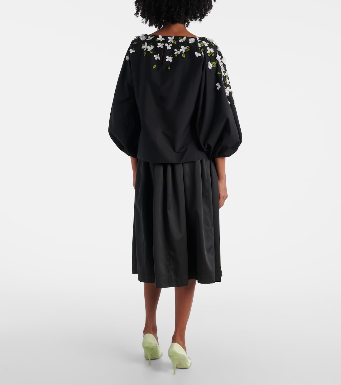 Top en coton mélangé à fleurs | Carolina Herrera