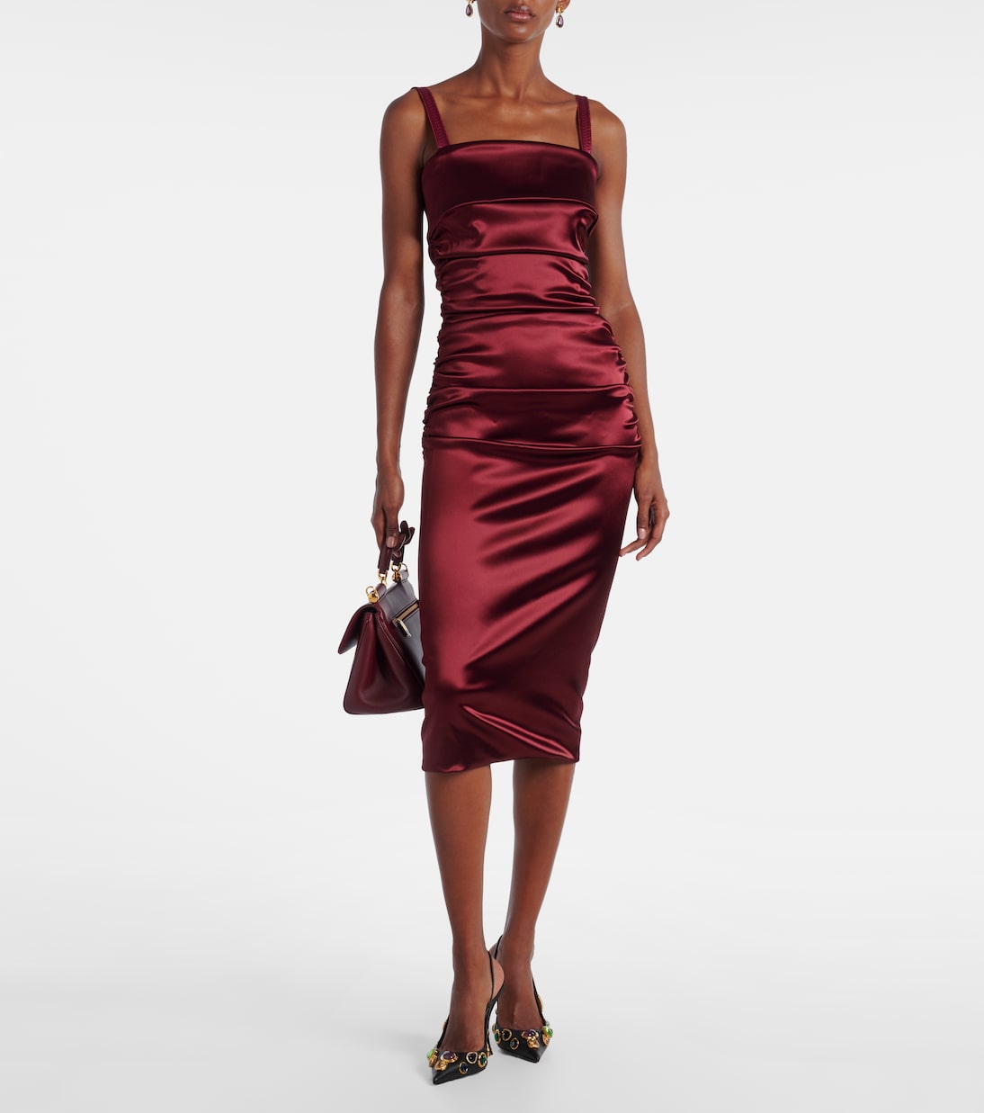 Draped satin midi dress | Dolce&Gabbana