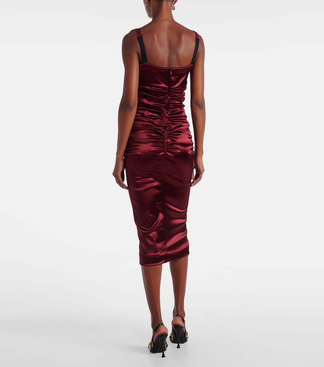 Draped satin midi dress | Dolce&Gabbana