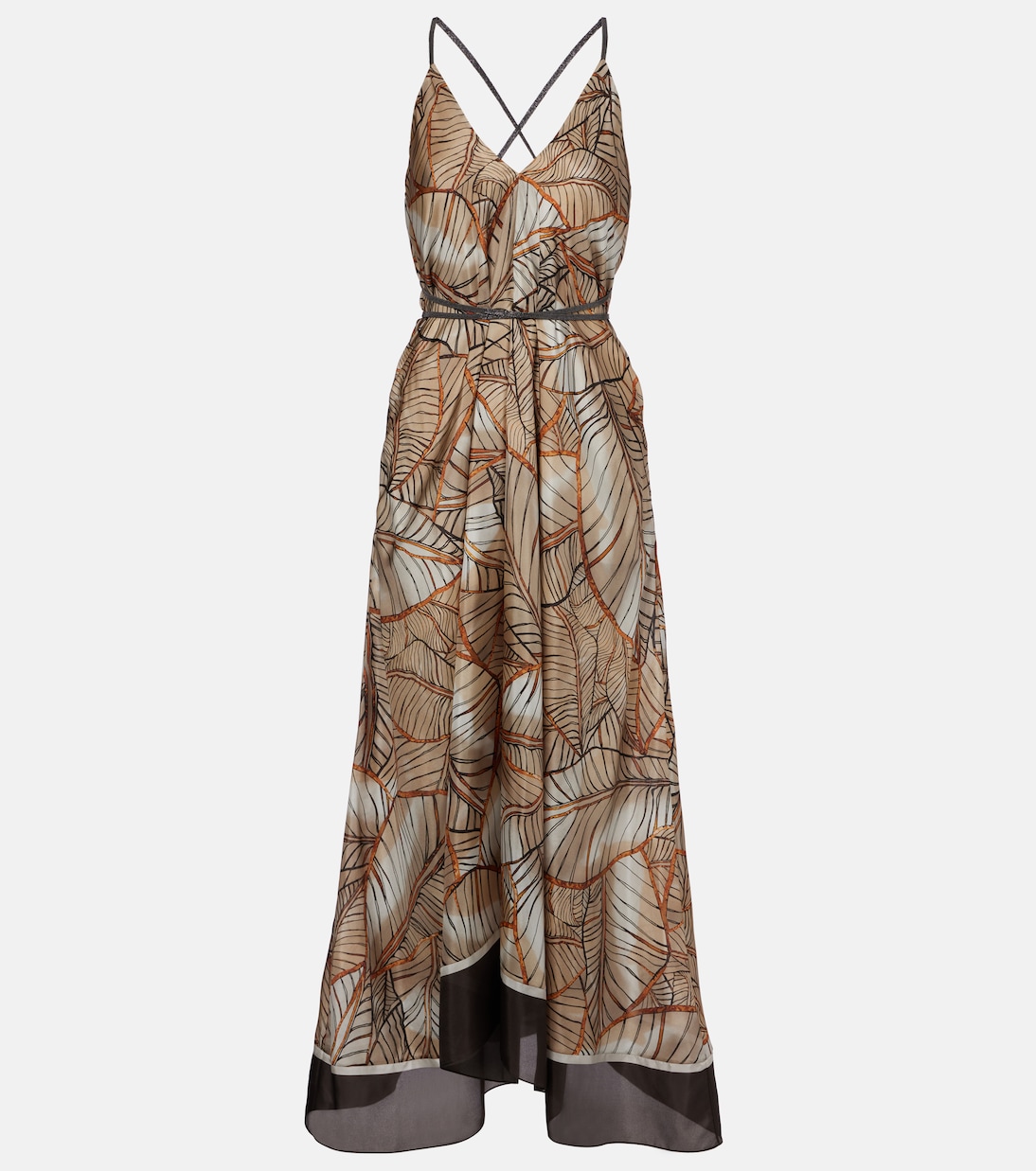 Bedrucktes Maxikleid aus Seide | Brunello Cucinelli