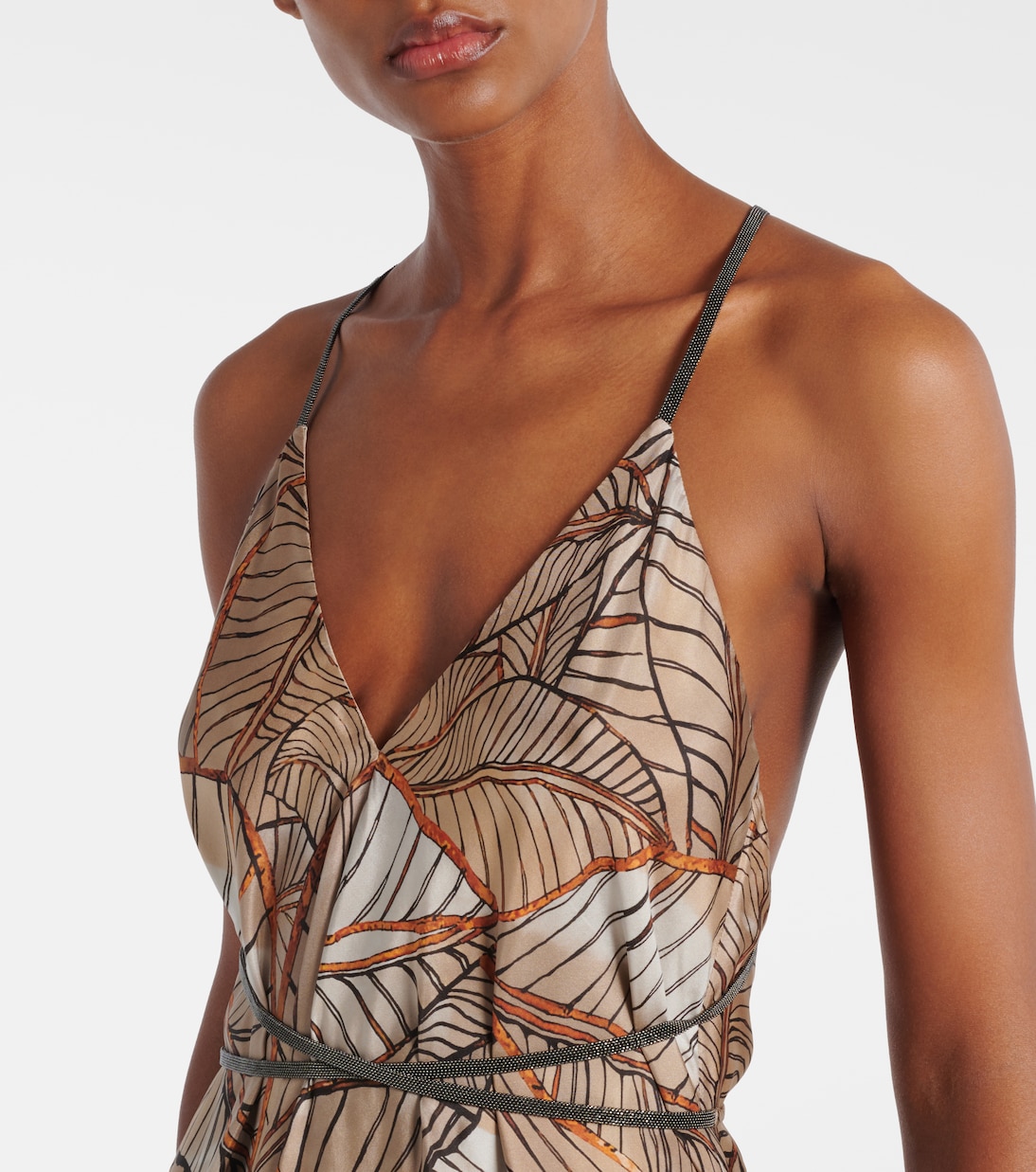 Bedrucktes Maxikleid aus Seide | Brunello Cucinelli