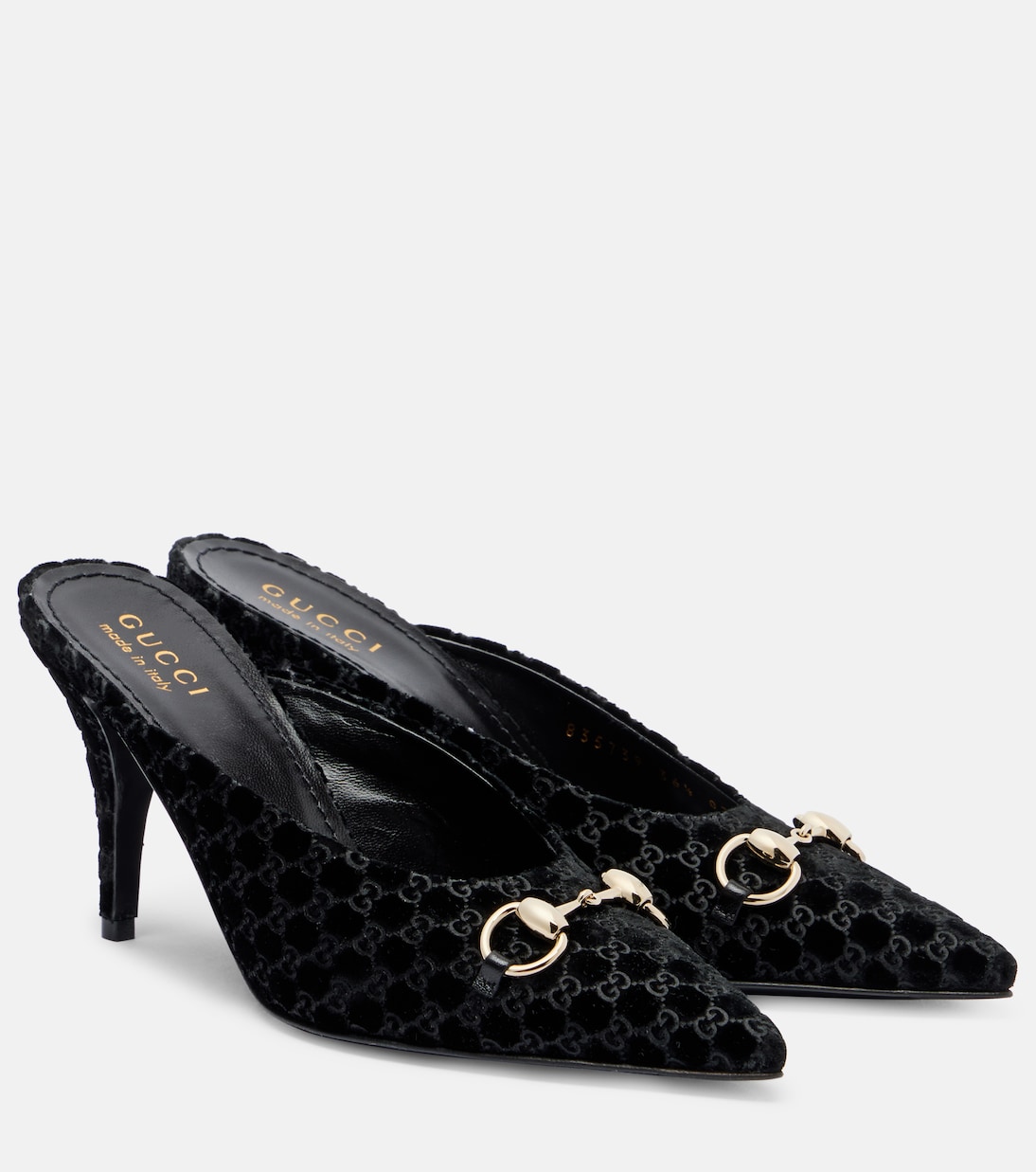Horsebit GG velvet mules | Gucci