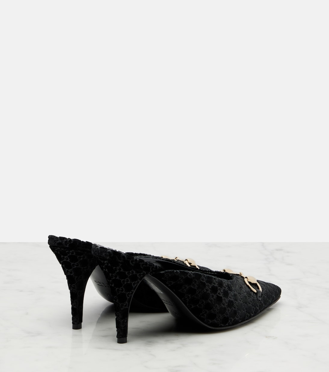 Horsebit GG velvet mules | Gucci