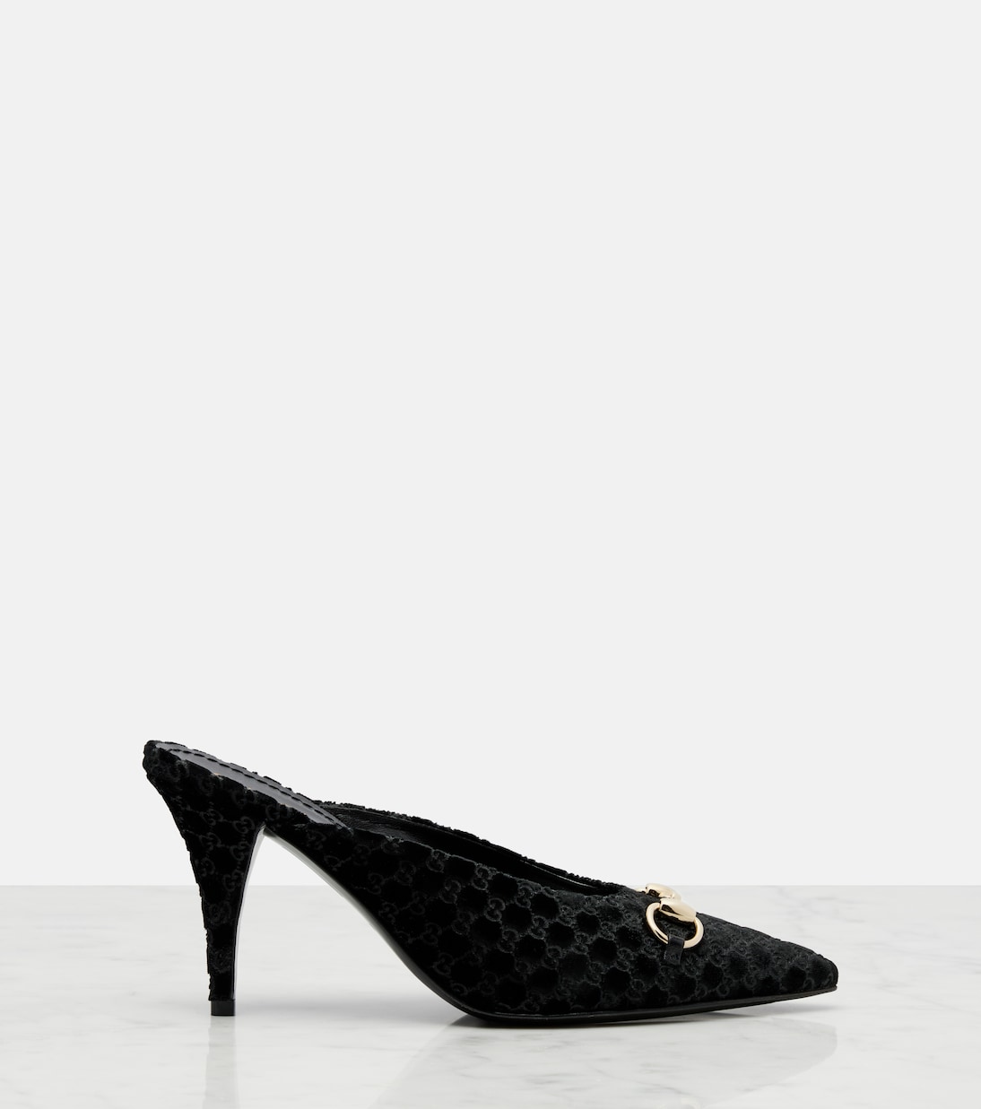 Horsebit GG velvet mules | Gucci