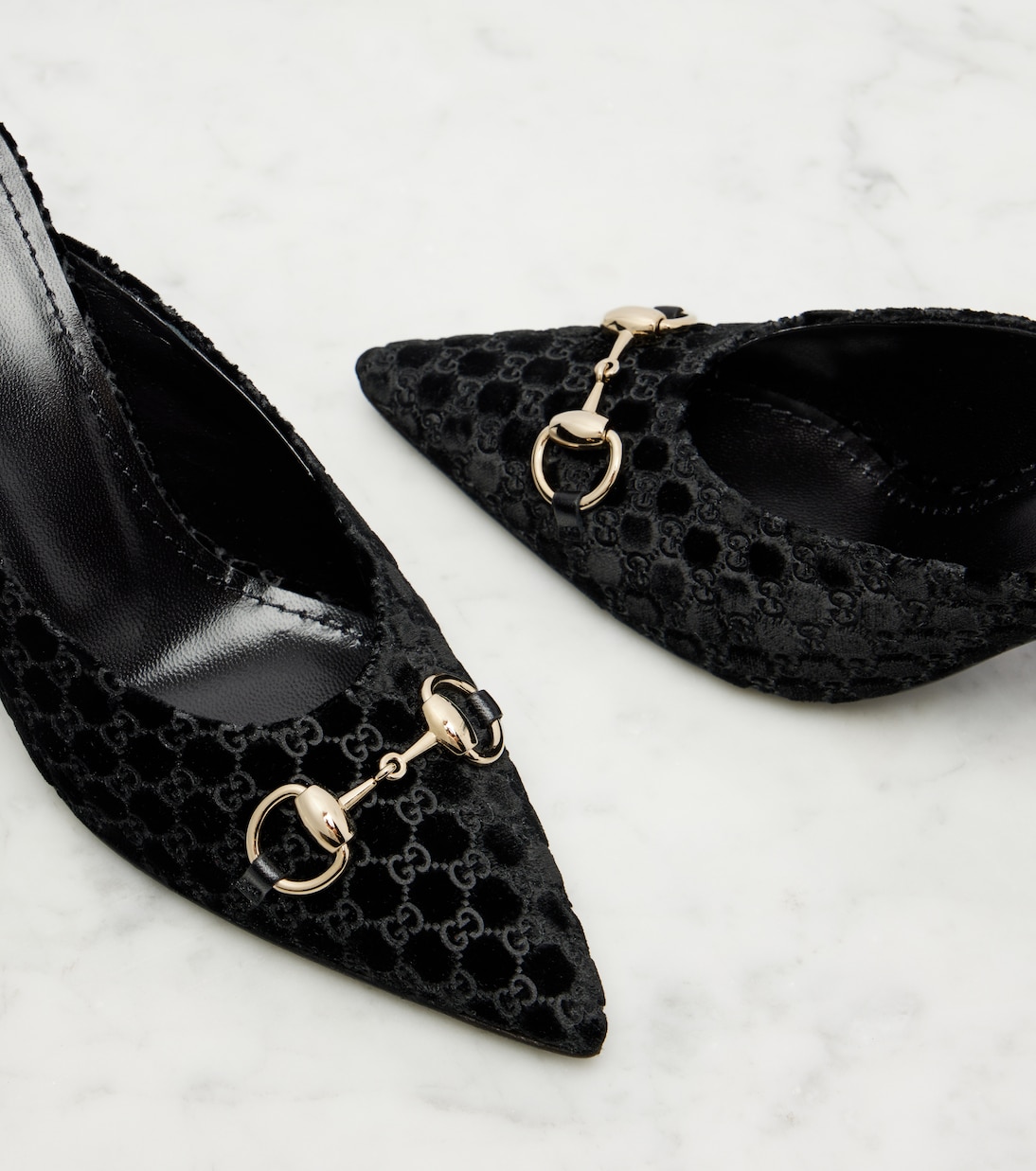 Horsebit GG velvet mules | Gucci