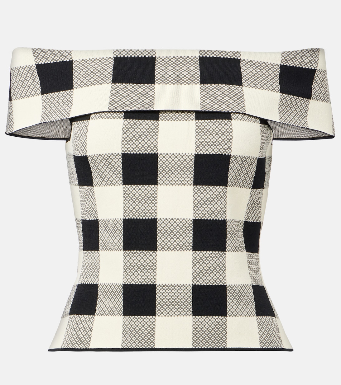 Pippa checked off-shoulder top | Posse