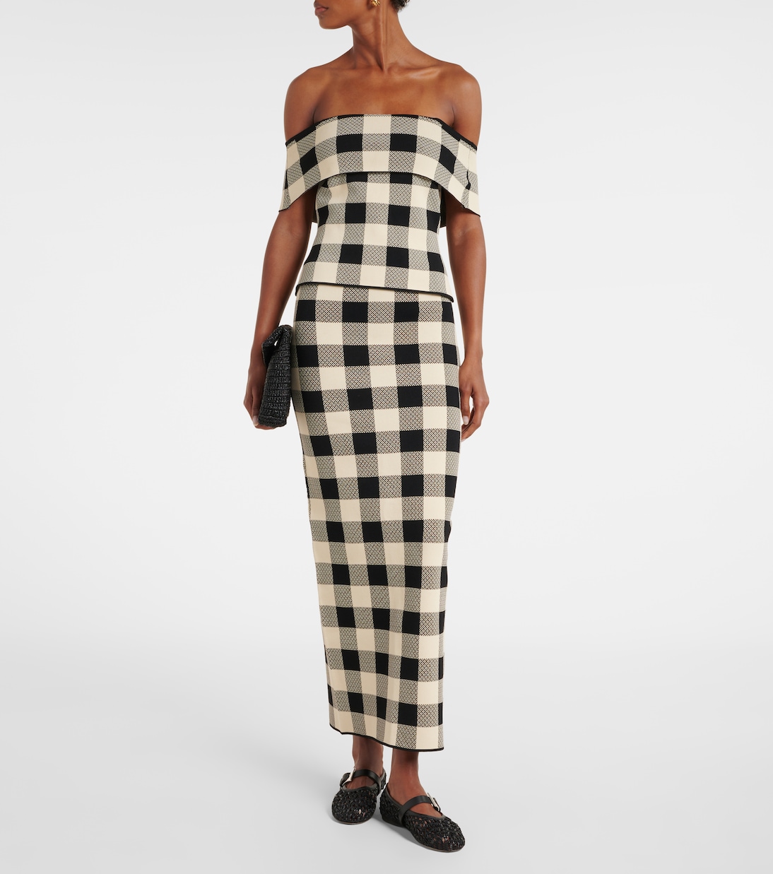 Pippa checked off-shoulder top | Posse