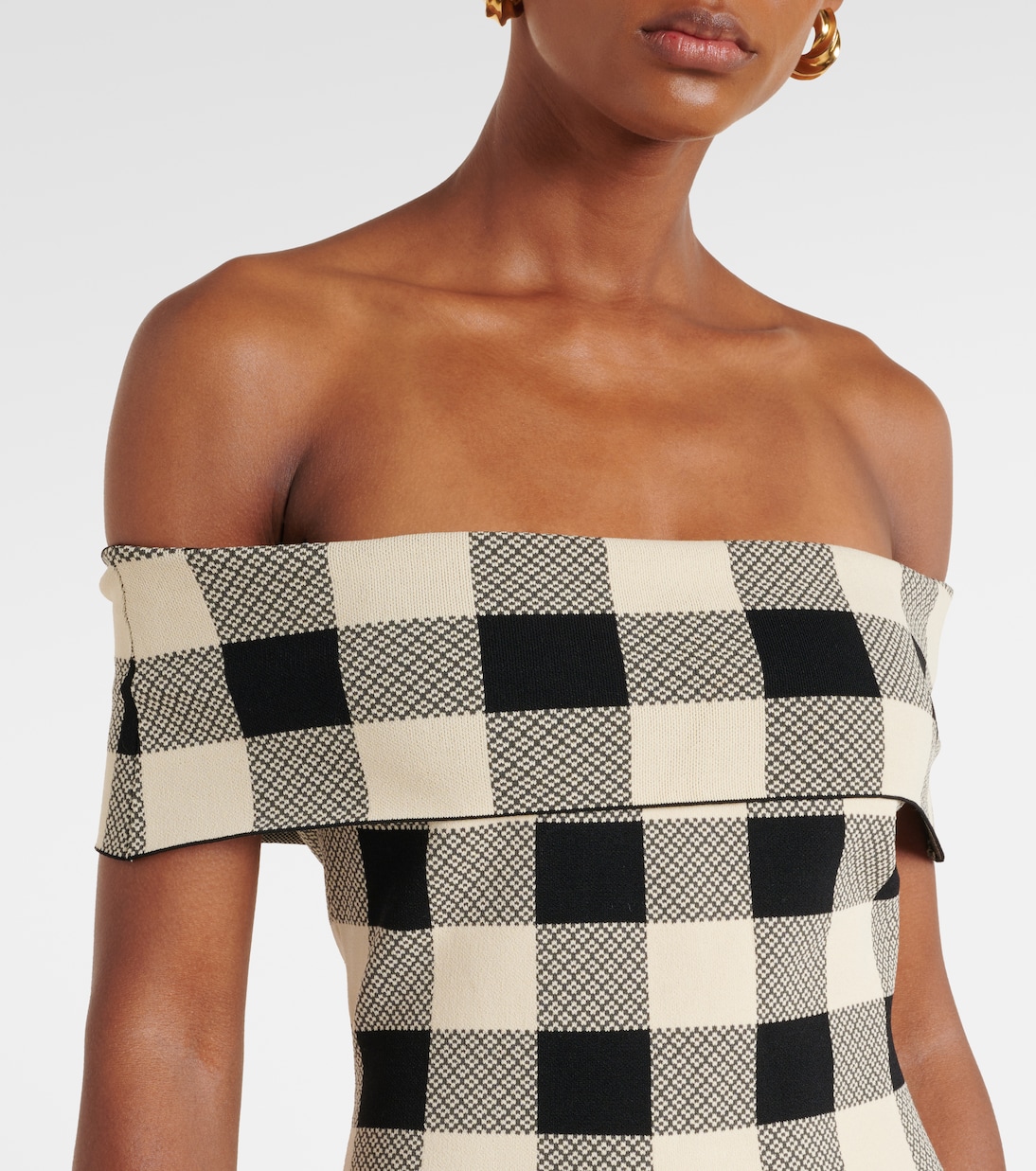Pippa checked off-shoulder top | Posse