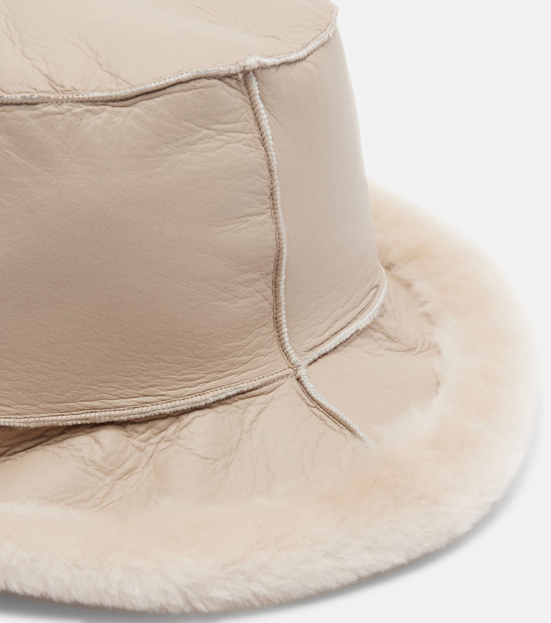 Cappello in pelle e shearling | Brunello Cucinelli