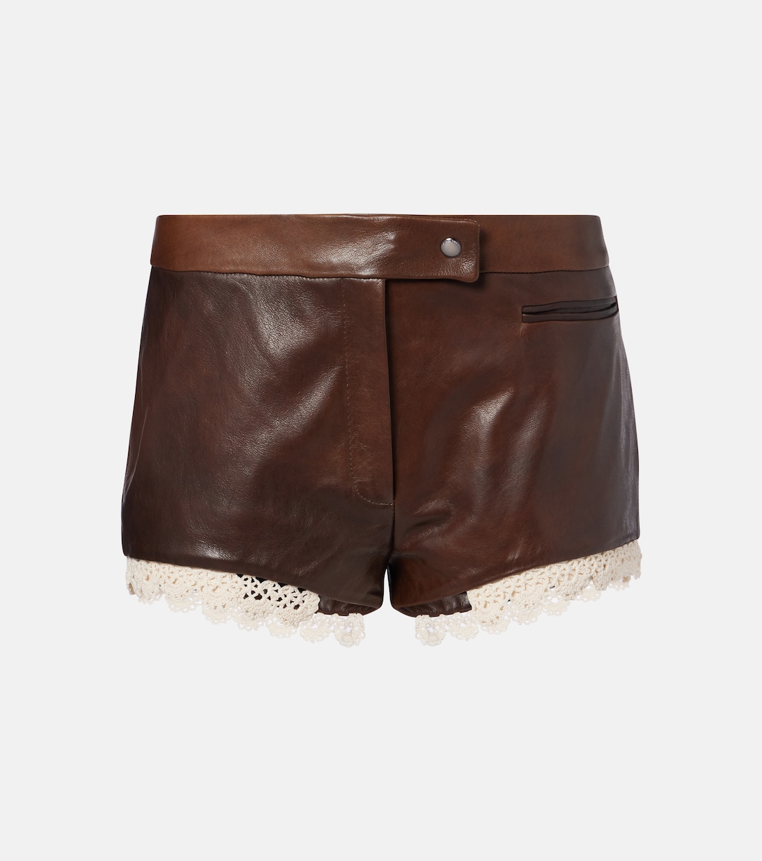 Shorts de piel con croché | Magda Butrym