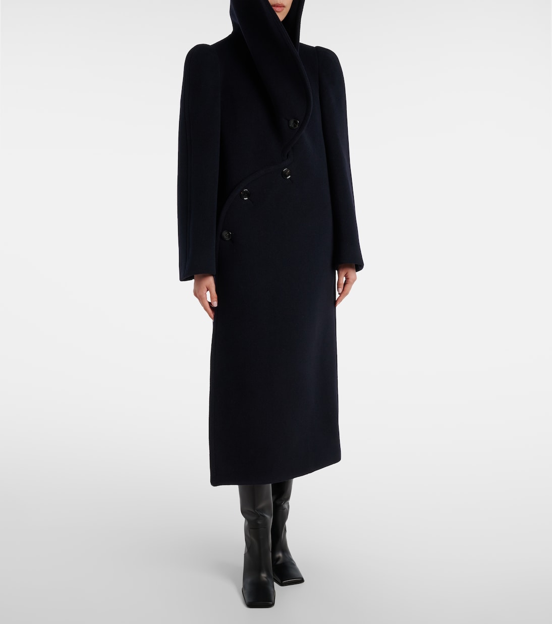 Asymmetric wool coat | Alaïa