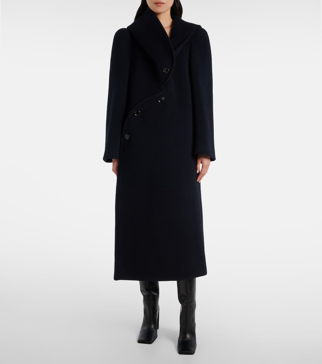 Asymmetric wool coat | Alaïa