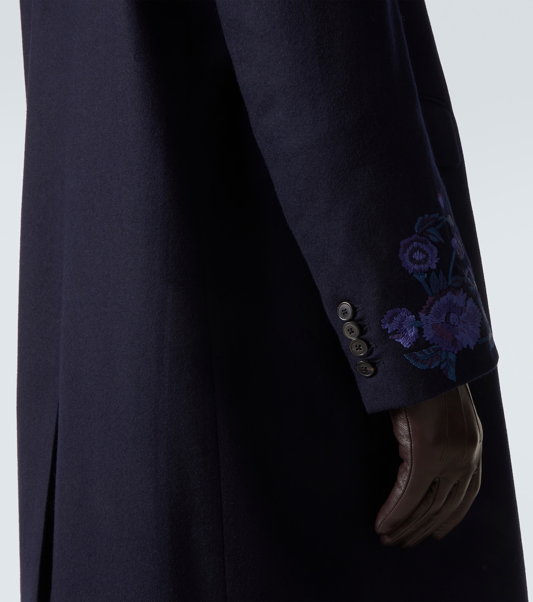 Floral double-breasted wool coat | Dries Van Noten