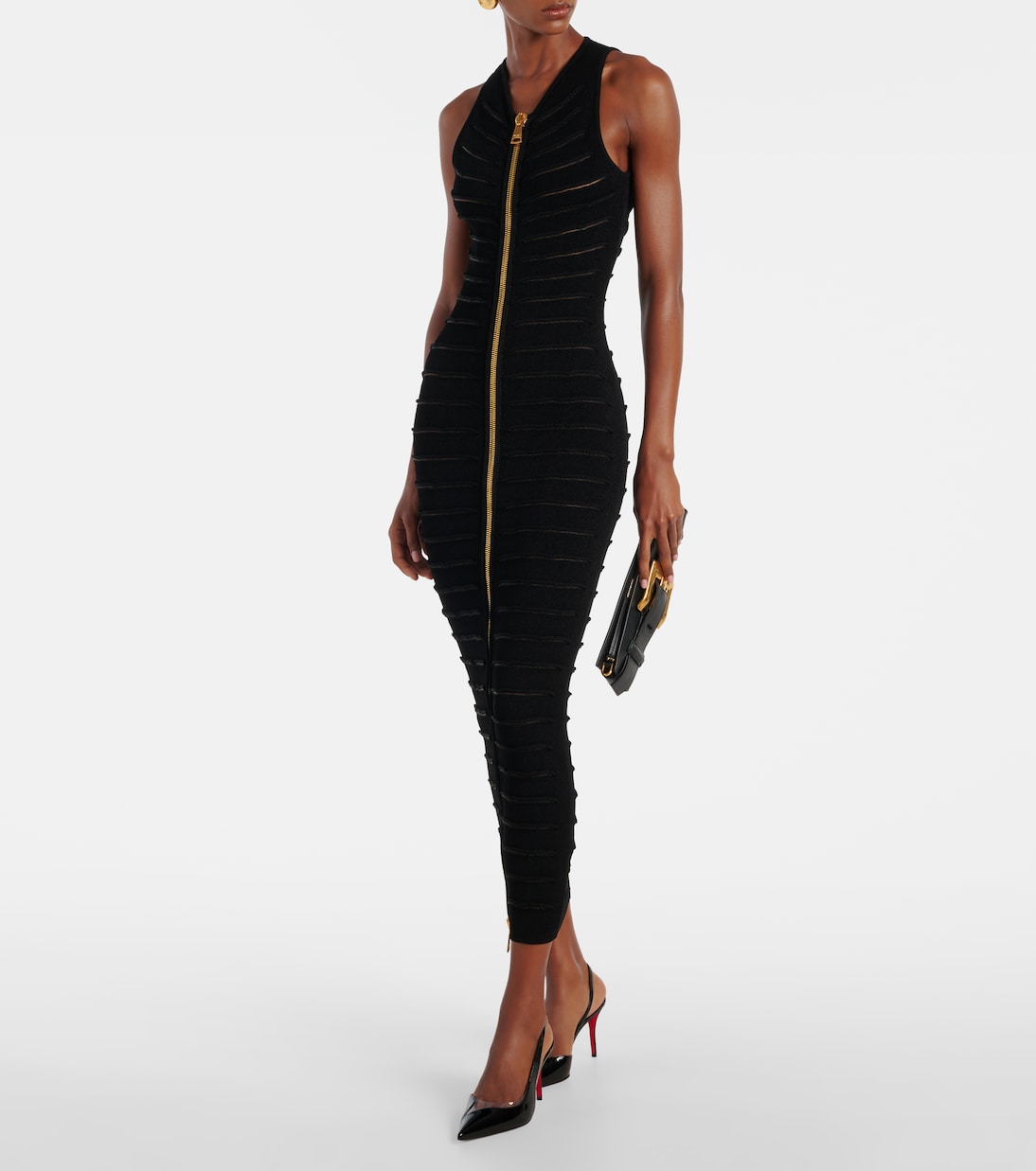 Knitted cutout midi dress | Balmain