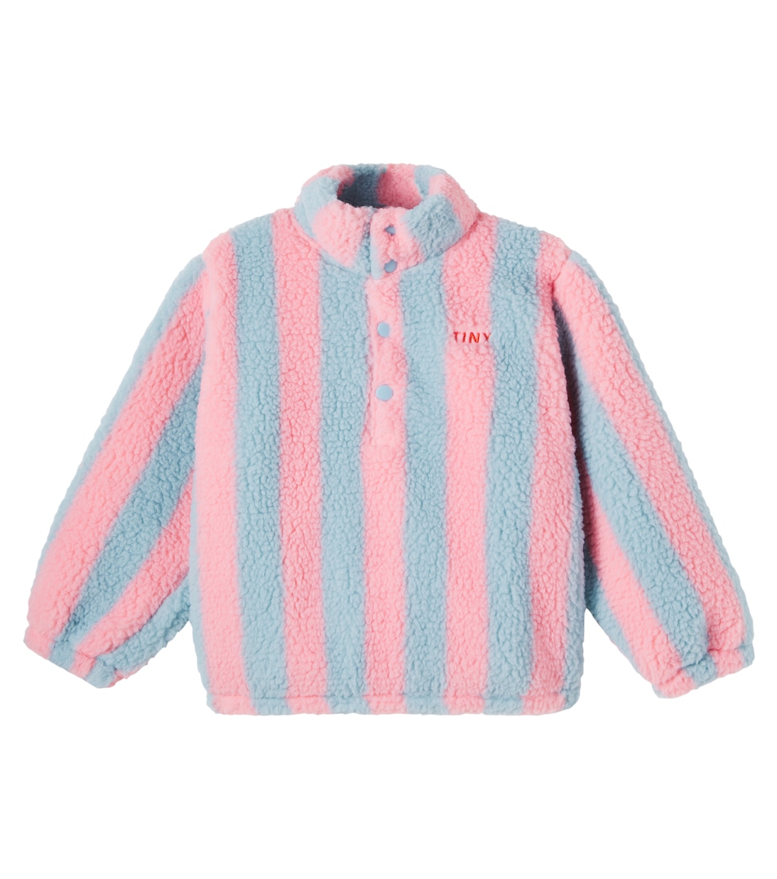 Striped faux shearling sweatshirt  | Tinycottons