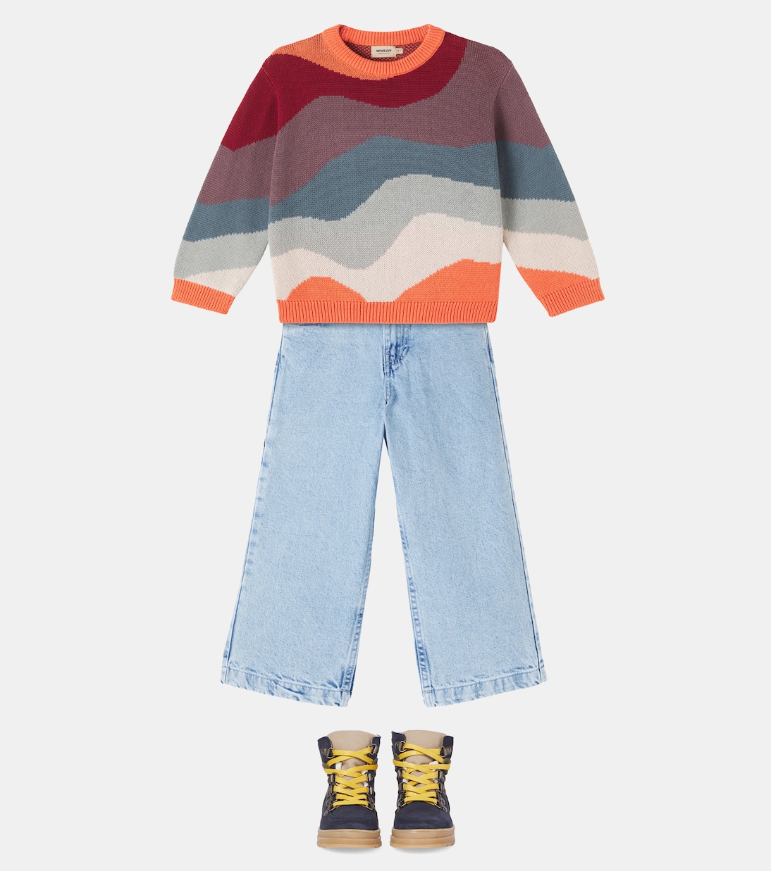 Knud cotton jacquard sweater | Wheat