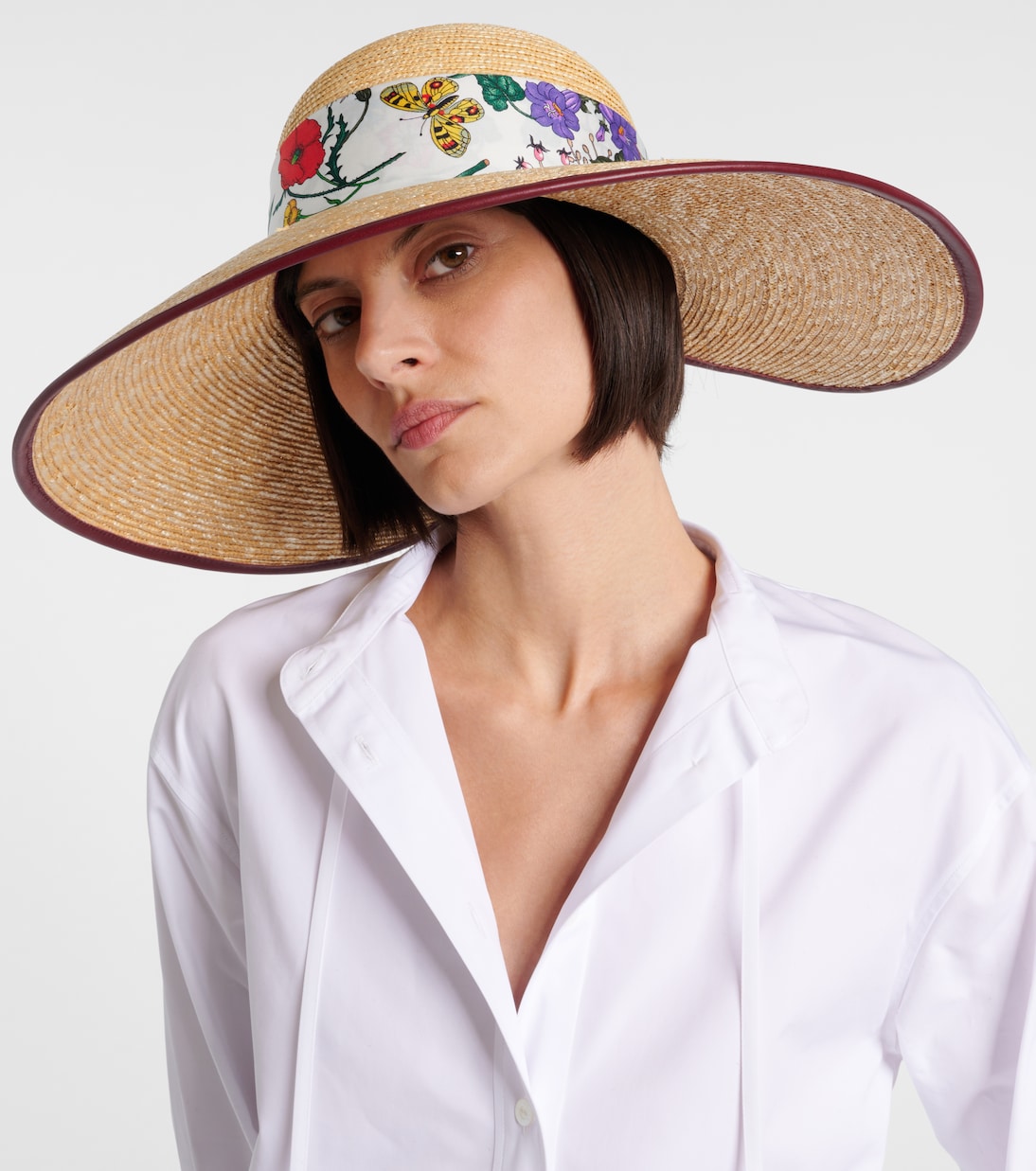 Floral scarf-detail sun hat | Gucci