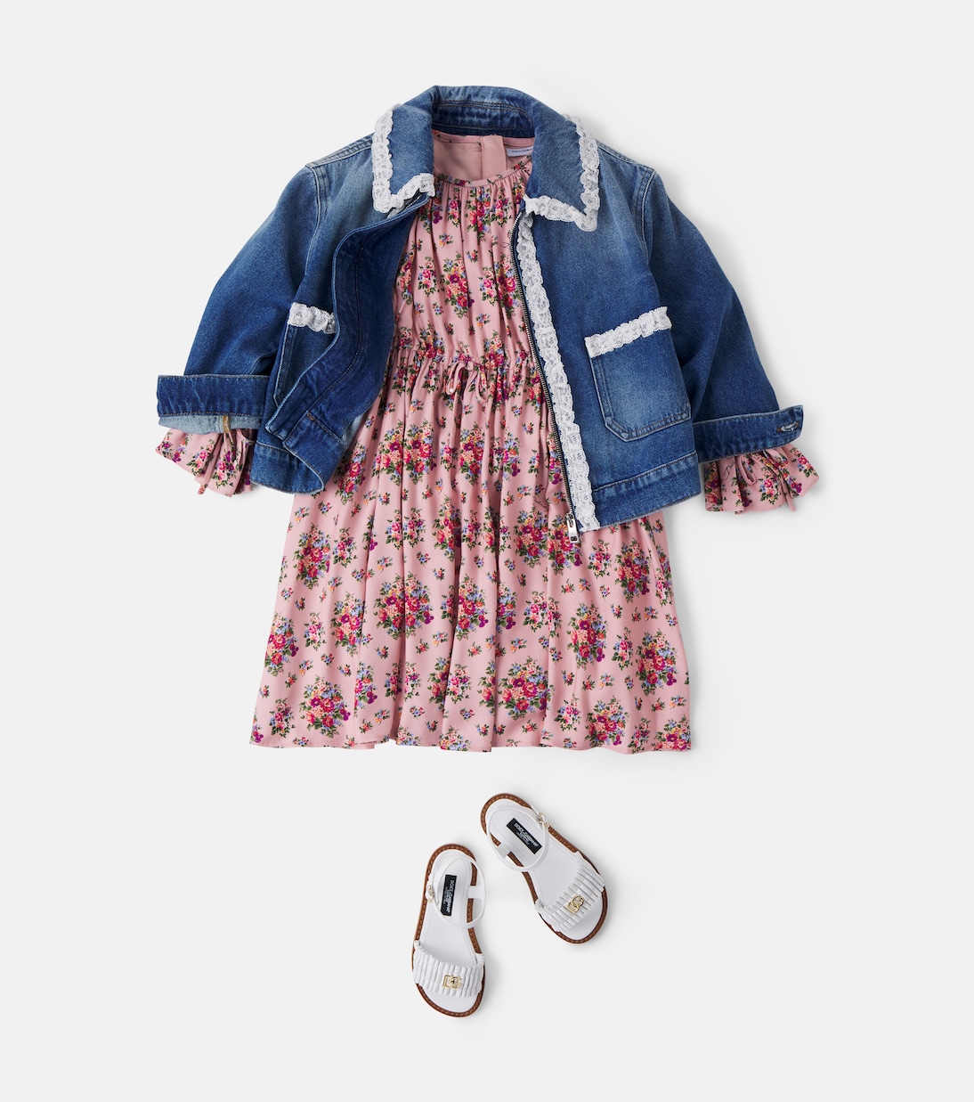 Gathered floral dress | Dolce&Gabbana Kids