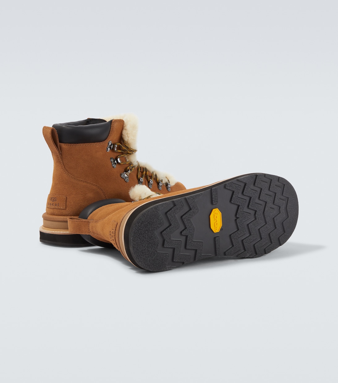 x UGG suede and shearling hiking boots | Sacai