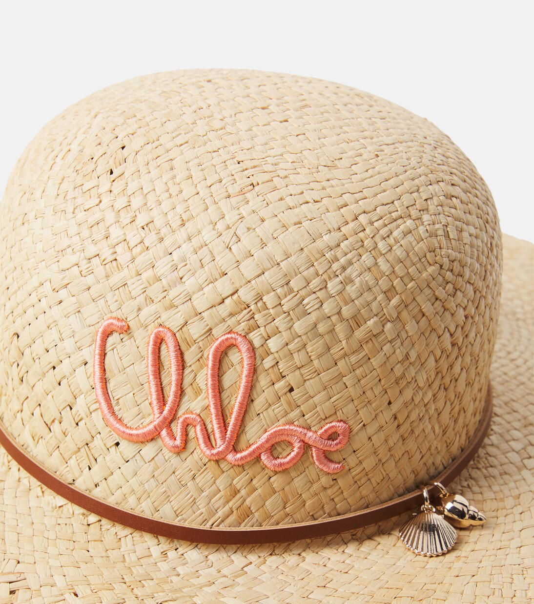 Cappello da sole in rafia con logo | Chloé Kids