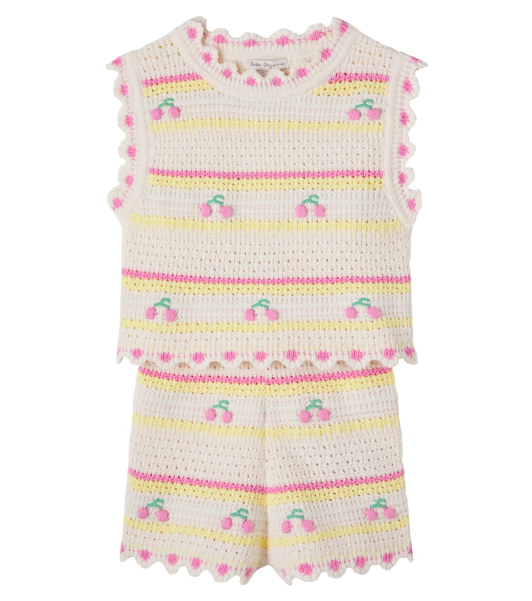 Top e shorts Paloma in crochet di cotone | Bebe Organic