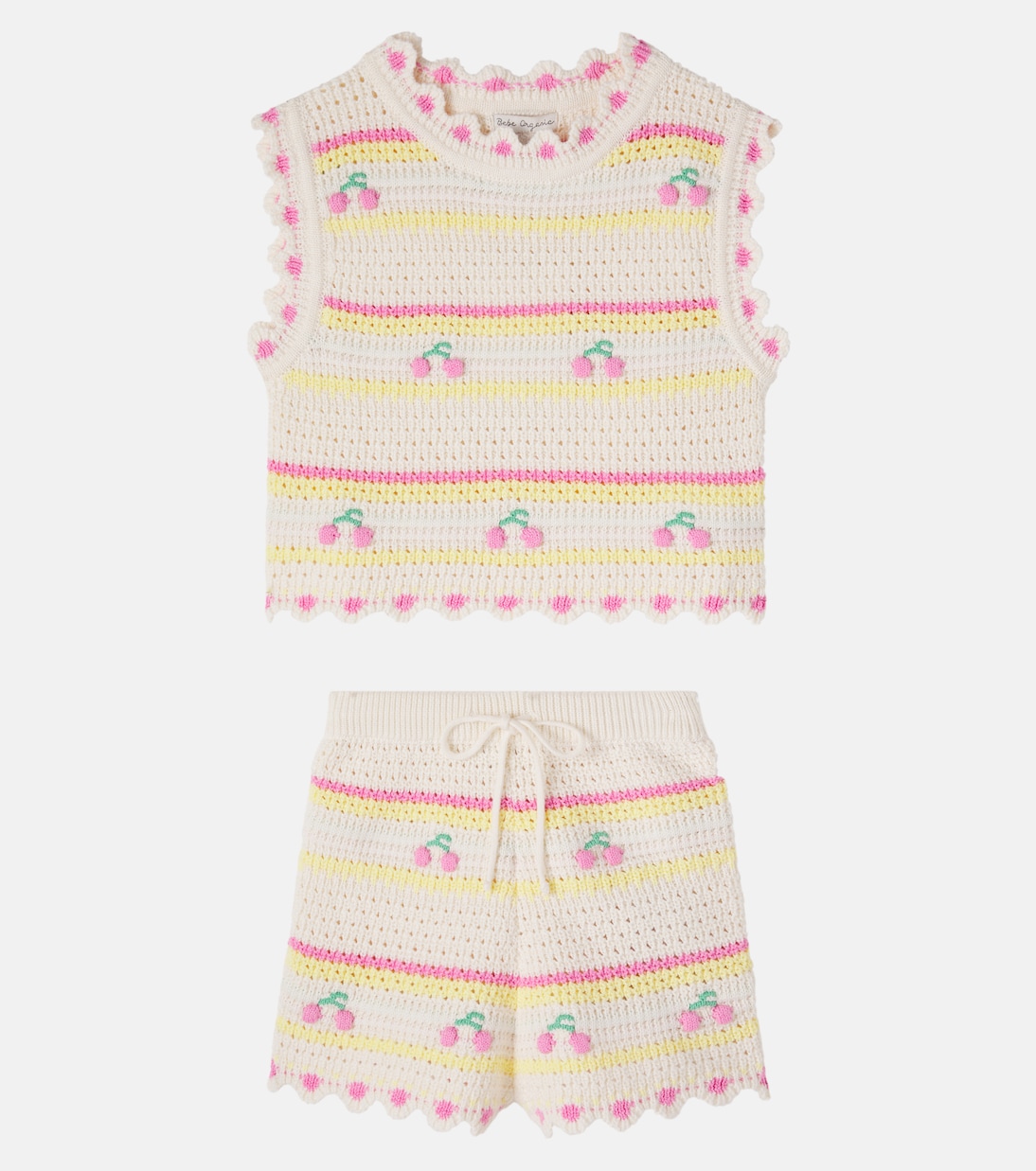 Top e shorts Paloma in crochet di cotone | Bebe Organic