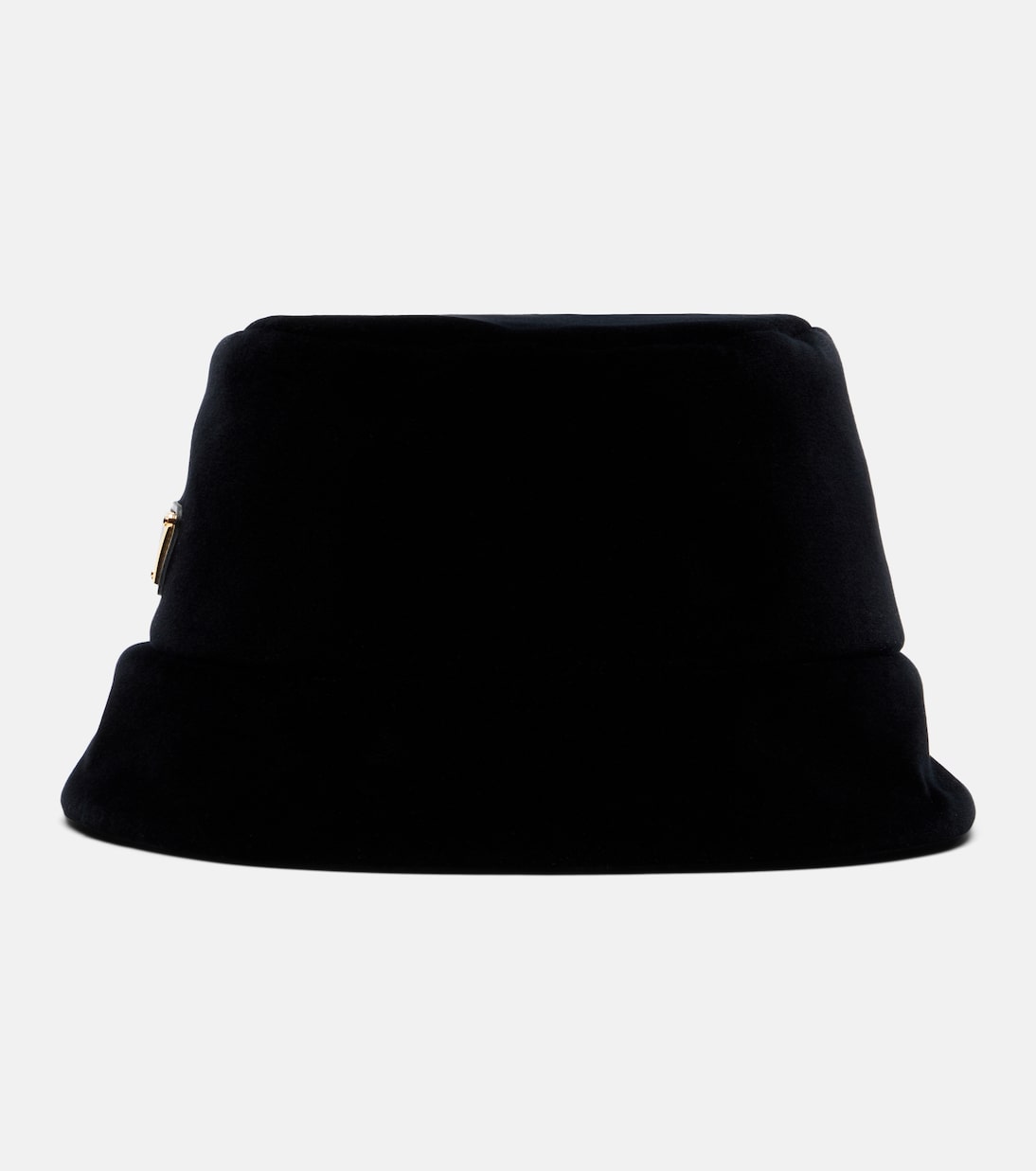 Logo cotton velvet bucket hat | Prada